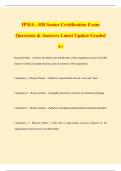IPMA - HR Senior Certification Exam Questions & Answers Latest Update Graded A&plus;