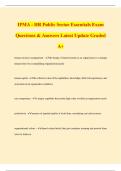 IPMA - HR Public Sector Essentials Exam Questions & Answers Latest Update Graded A&plus;
