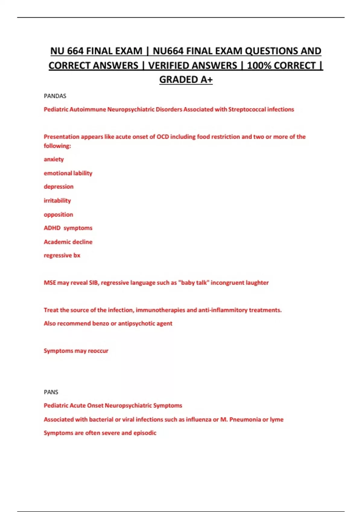U 664 Final Exam Complete Study Pack – Verified Questions with Correct ...