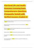 Maryland Life and Health Insurance Licensing Exam Comprehensive Questions &lpar;Frequently Tested&rpar; with Verified Answers Graded A&plus;
