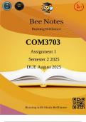COM3703 Assignment 1 2025 &lpar;Comprehensive Answers&rpar; Semester 2 DUE August 2025