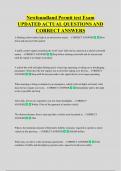 Newfoundland Permit test Exam  UPDATED ACTUAL QUESTIONS AND  CORRECT ANSWERS