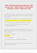 EXAM 1  NSG 3600 &lpar;Peds&rpar; &lpar;Latest Update 2025 &sol; 2026&rpar; Nursing Practice &ndash; Children&rsquo;s Health &vert; Guide Questions and Answers &vert; Grade A &vert; 100&percnt; Correct - Galen