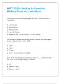 HIST 2280 - Hockey in Canadian History Exam with solutions