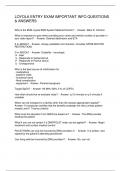 LOYOLA ENTRY EXAM IMPORTANT INFO QUESTIONS & ANSWERS