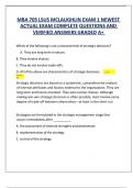 MBA 705 LSUS MCLAUGHLIN EXAM 1 NEWEST ACTUAL EXAM COMPLETE QUESTIONS AND VERIFIED ANSWERS GRADED A&plus; 