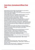 Core Civic- Correctional Officer Final Test Exam 2025&sol;2026 Questions With Completed & Verified Solutions&period;