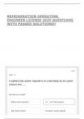 REFRIGERATION OPERATING ENGINEER LICENSE 2025 QUESTIONS WITH PASSED SOLUTIONS&excl;&excl;