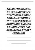 TEST BANK FOR Pharmacology for Nurses: A Pathophysiologic Approach 5th Edition by Michael Adams, Norman Holland  Carol Urban ISBN:978-0134255163 COMPLETE GUIDE ALL CHAPTERS COVERED 100% VERIFIED A+ GRADE ASSURED!!!!! NEW LATEST UPDATE!!!!!