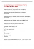 CSOWM EXAM QUESTIONS WITH CORRECT ANSWERS 