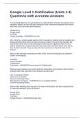 Google Level 1 Certification &lpar;Units 1-4&rpar; Questions with Accurate Answers