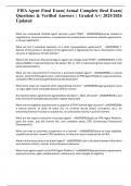 FIFA Agent Final Exam&vert; Actual Complete Real Exam&vert; Questions & Verified Answers &vert; Graded A&plus;&vert; 2025&sol;2026 Updated
