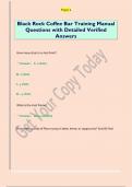 Black Rock Coffee Bar Training Manual  Questions with Detailed Verified  Answers