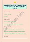 Black Rock Coffee Bar Training Manual  TX Questions with Detailed Verified  Answers 