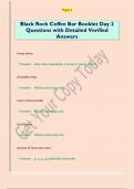 Black Rock Coffee Bar Booklet Day 2  Questions with Detailed Verified  Answers