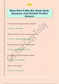 Black Rock Coffee Bar Study Guide  Questions with Detailed Verified  Answers