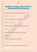 BlackRock Training - Exam Questions  with Detailed Verified Answers 