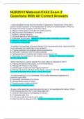 NUR2513 Maternal-Child Exam 2 Questions With All Correct Answers