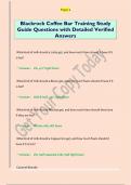 Blackrock Coffee Bar Training Study  Guide Questions with Detailed Verified  Answers 