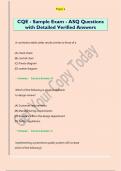 CQE - Sample Exam - ASQ Questions  with Detailed Verified Answers