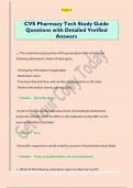 CVS Pharmacy Tech Study Guide  Questions with Detailed Verified  Answers