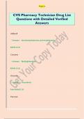 CVS Pharmacy Technician Drug List  Questions with Detailed Verified  Answers