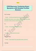 CVS Pharmacy Technician Exam  Questions with Detailed Verified  Answers 