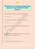 CVS Pharmacy Technician Study Guide Questions with Detailed Verified  Answers
