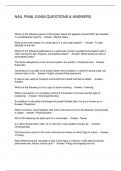 NAIL FINAL EXAM QUESTIONS & ANSWERS