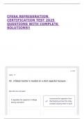 CFESA REFRIGERATION CERTIFICATION TEST 2025 QUESTIONS WITH COMPLETE SOLUTIONS&excl;&excl;