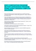 BODY COMPOSITION PROGRAM&sol; MILITARY APPEARANCE PROGRAM EXAM&vert; LATEST 2024&vert;2025 COMPLETE SOLUTIONS 