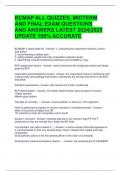 BCMAP ALL QUIZZES&comma; MIDTERM AND FINAL EXAM QUESTIONS AND ANSWERS LATEST 2024&vert;2025 UPDATE 100&percnt; ACCURATE 