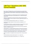 LSB Test 1 Questions with 100&percnt; Correct Answers 