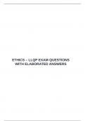   ETHICS &ndash; LLQP EXAM QUESTIONS WITH ELABORATED ANSWERS
