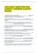 LSB EXAM 3 QUESTIONS AND CORRECT ANSWERS ALREADY PASSED 