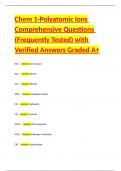 Chem 1-Polyatomic Ions Comprehensive Questions &lpar;Frequently Tested&rpar; with Verified Answers Graded A&plus;