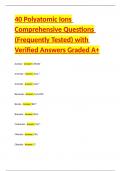 40 Polyatomic Ions Comprehensive Questions &lpar;Frequently Tested&rpar; with Verified Answers Graded A&plus;