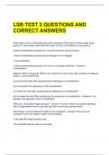 LSB TEST 2 QUESTIONS AND CORRECT ANSWERS 