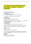 LSB FINAL EXAM QUESTIONS WITH REVIEWED CORRECT DETAILED ANSWERS 