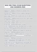 MAE 2381 FINAL EXAM QUESTIONS AND ANSWERS 2025