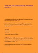 CHLH FINAL 2025 EXAM QUESTIONS & ANSWERS SCORED A&plus;