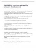 POPM 3240 questions with verified answers already passed