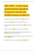 HRCI aPHR - Practice Exam Comprehensive Questions &lpar;Frequently Tested&rpar; with Verified Answers Graded A&plus;