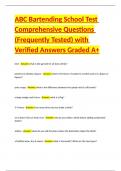 ABC Bartending School Test Comprehensive Questions &lpar;Frequently Tested&rpar; with Verified Answers Graded A&plus;
