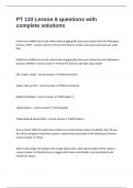 PT 110 Lesson 6 questions with complete solutions