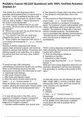 Pediatric Cancer NCLEX Questions with 100&percnt; Verified Answers Graded A&plus;