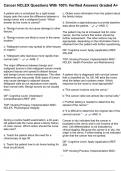 Cancer NCLEX Questions With 100&percnt; Verified Answers Graded A&plus;