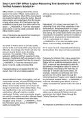 Entry-Level CBP Officer Logical Reasoning Test Questions with 100&percnt; Verified Answers Graded A&plus;
