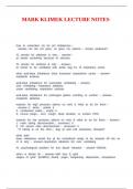 MARK KLIMEK LECTURE NOTES