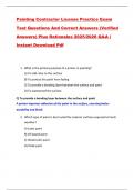 Painting Contractor License Practice Exam Test Questions And Correct Answers &lpar;Verified  Answers&rpar; Plus Rationales 2025&sol;2026 Q&A &vert;  Instant Download Pdf